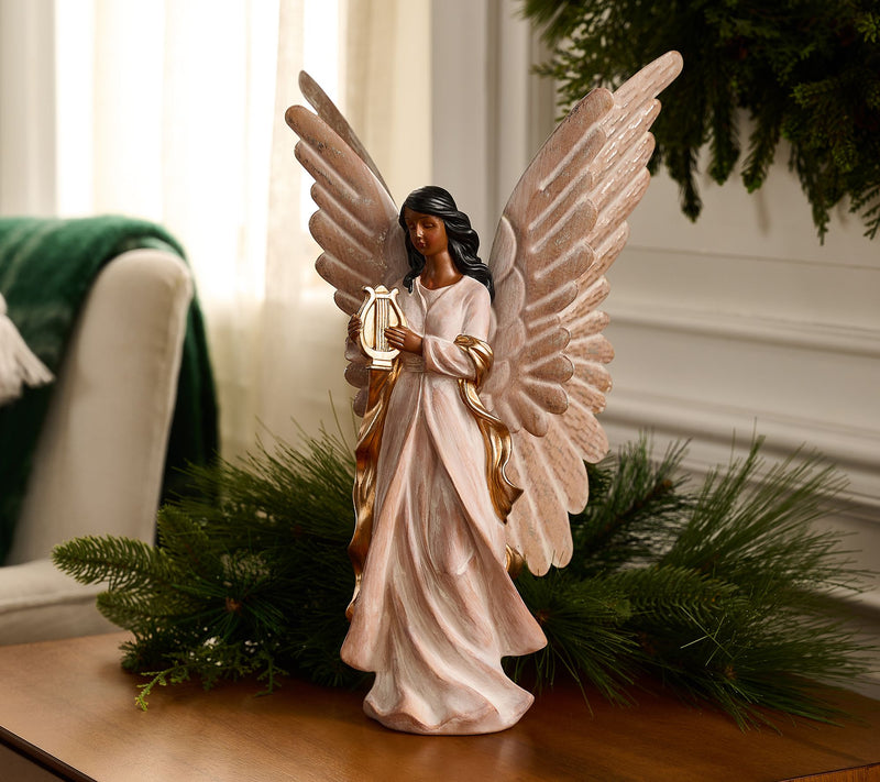 16" Angel with Instrument with Metal Wings by Valerie — Main view