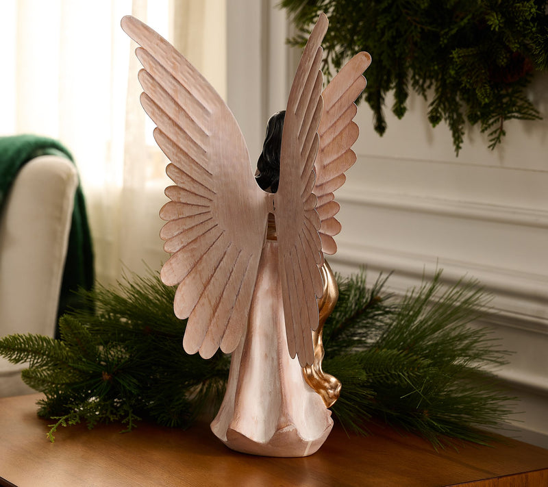 16" Angel with Instrument with Metal Wings by Valerie — View 2