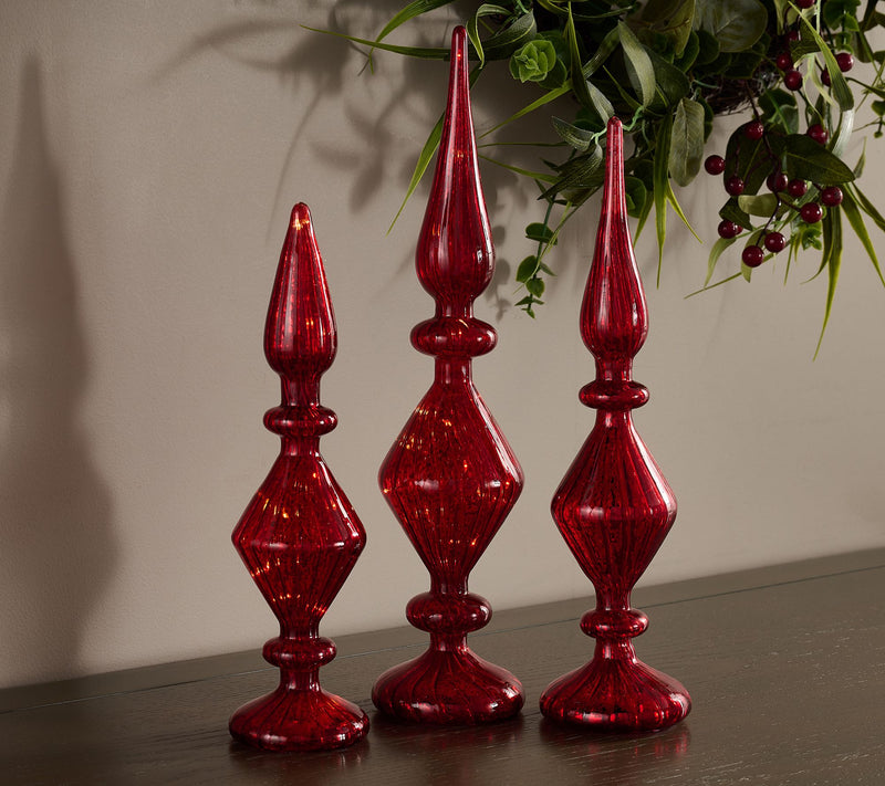 Set of 3 Illuminated Glass Finials by Valerie — View 9