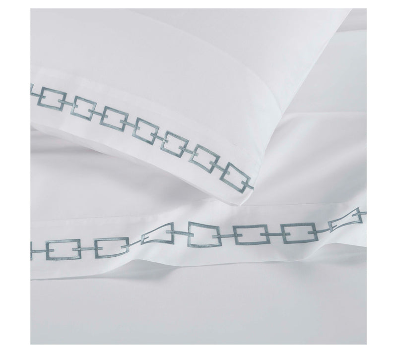 Superior Chain Links Cotton Embroidered Bed Sheet Set-Cal/KG — View 6