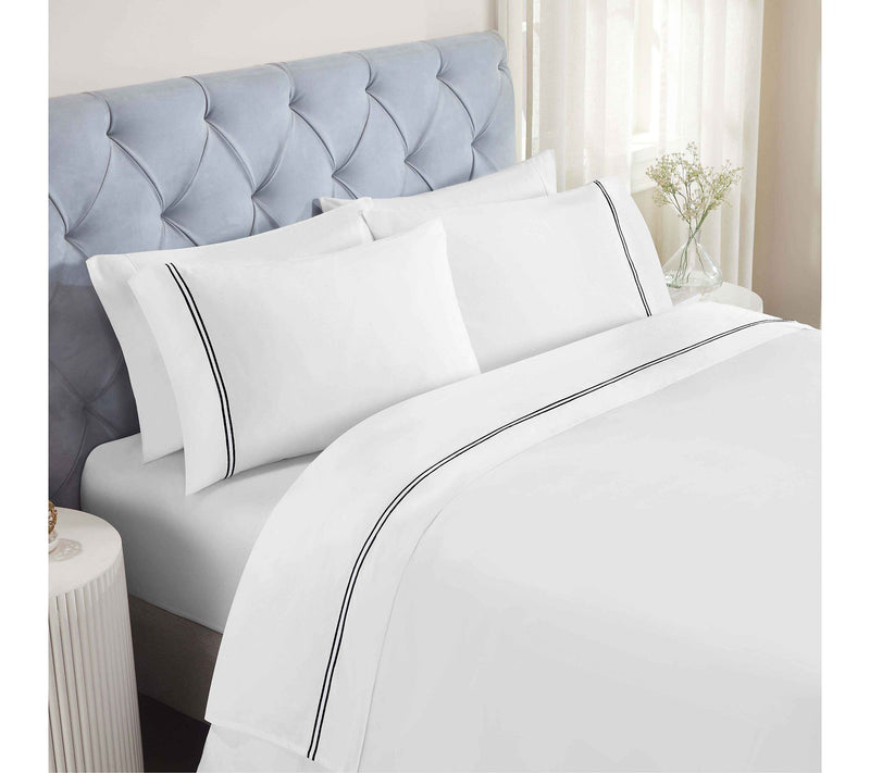 Superior Fieldstone Cotton Embroidered Bed Sheet Set-Cal/King — View 16