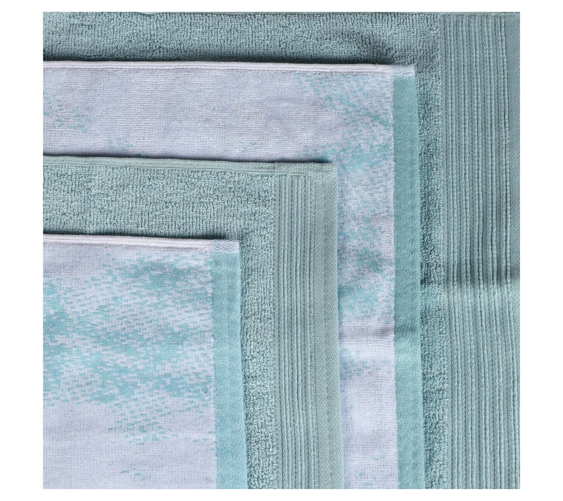 Superior 12 Piece Cotton Solid and Marble FaceTowel Set — View 5