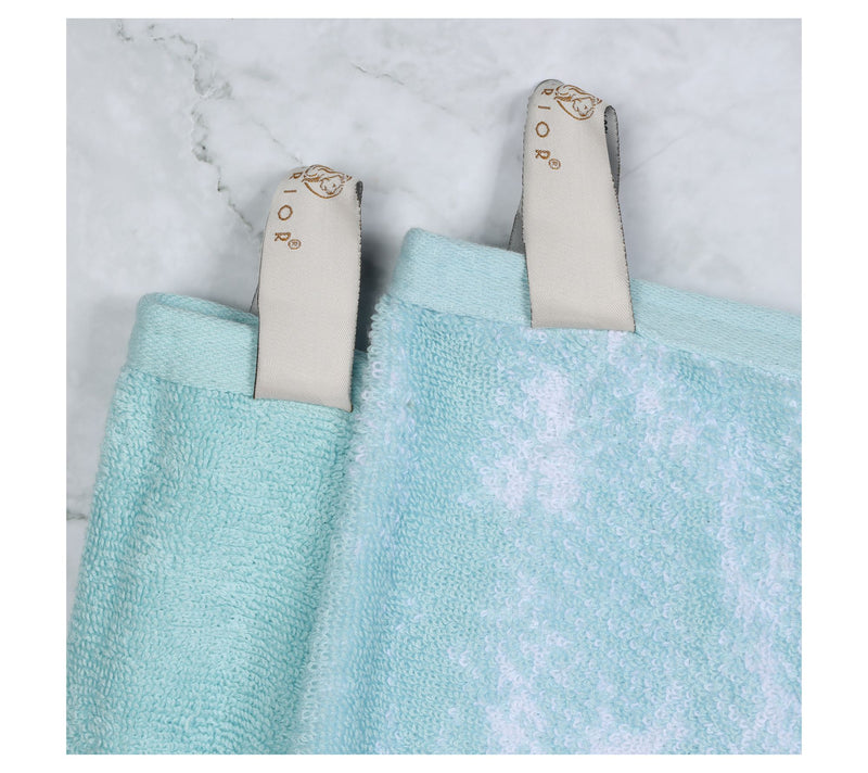 Superior 12 Piece Cotton Solid and Marble FaceTowel Set — View 6