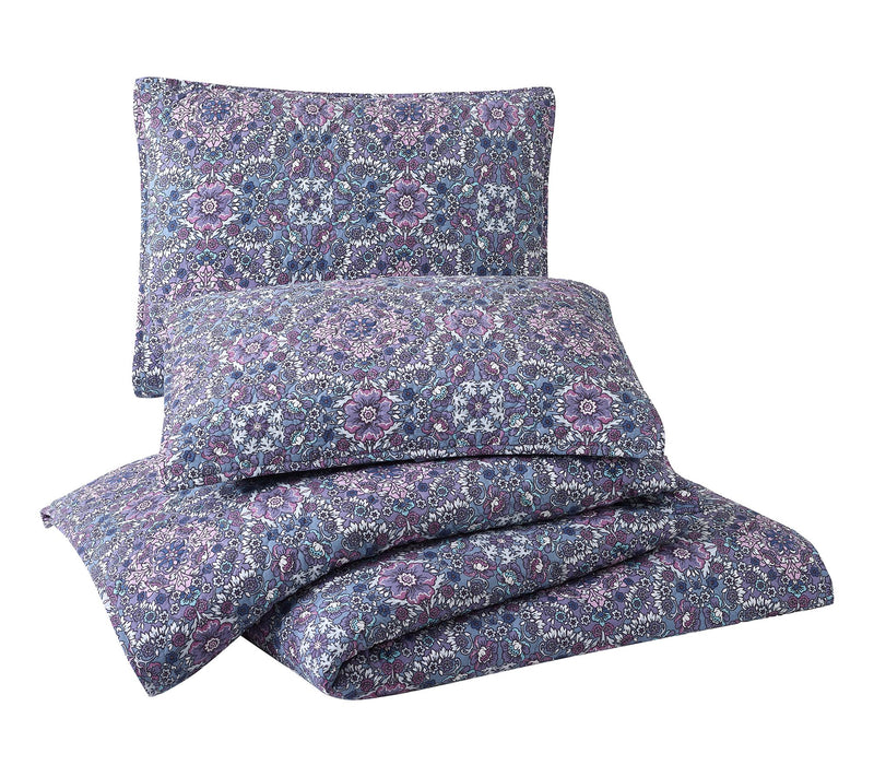 Modern Heirloom Lavender Florals 3-PC Full/Queen Quilt Set — View 4