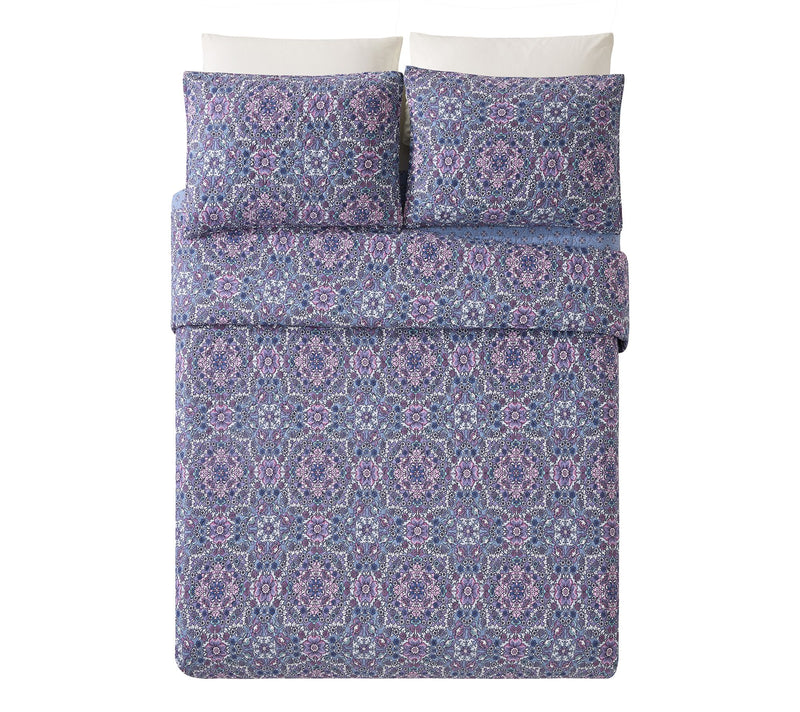 Modern Heirloom Lavender Florals 3-PC Full/Queen Quilt Set — View 3