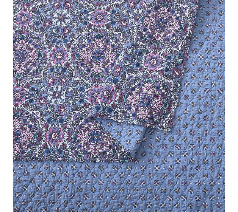 Modern Heirloom Lavender Florals 3-PC Full/Queen Quilt Set — View 5