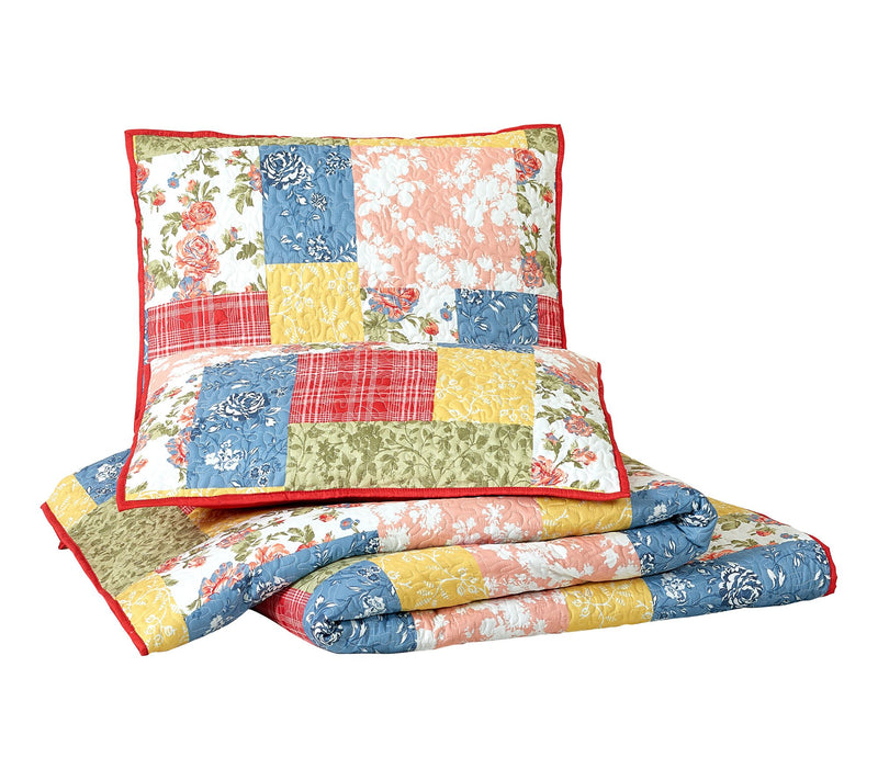 Modern Heirloom Farmhouse Florals 3-PC Full/Queen Quilt Set — View 3