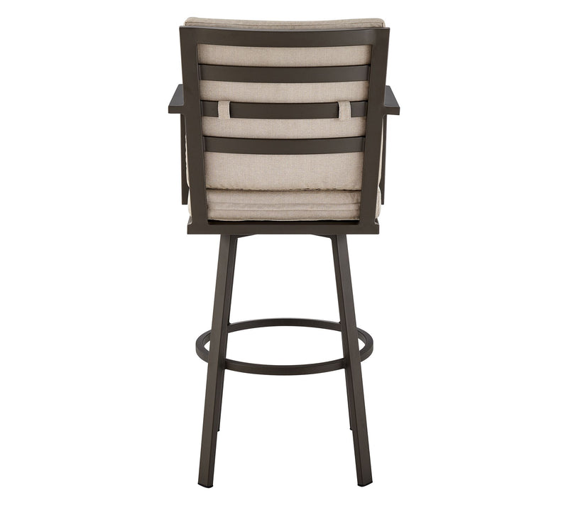 Armen Living Arnauld Patio Swivel Counter/Barstool in Aluminum — View 5
