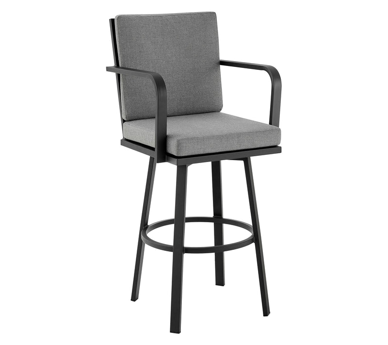 Armen Living Arnauld Patio Swivel Counter/Barstool in Aluminum — View 12
