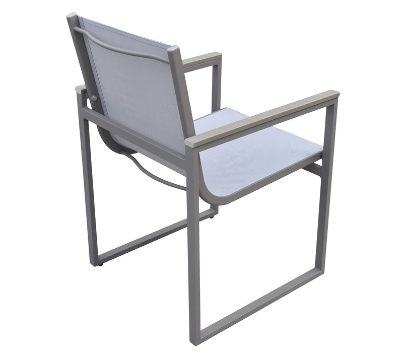 Armen Living Bistro Outdoor Dining Chair in Gray Powder Coated — View 5