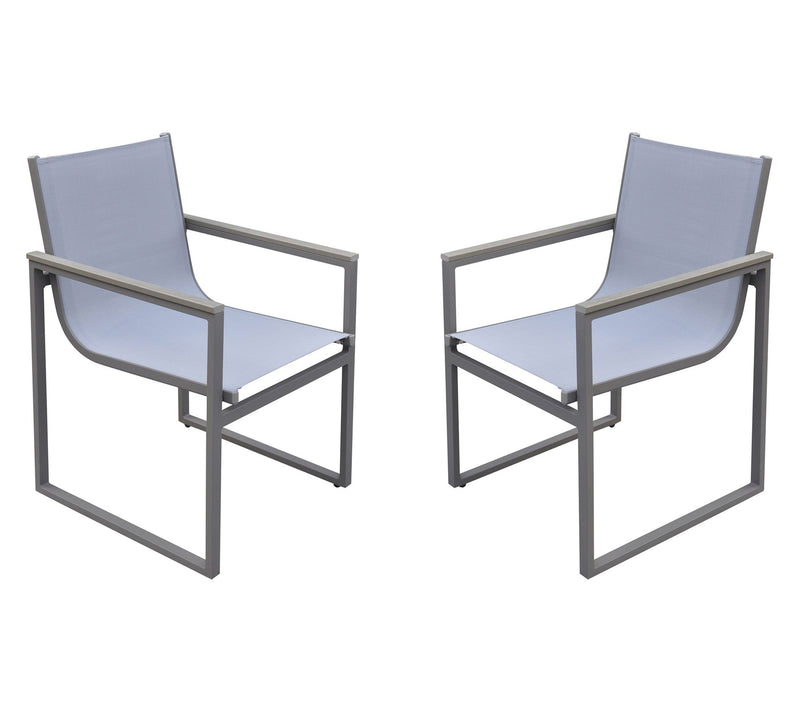 Armen Living Bistro Outdoor Dining Chair in Gray Powder Coated — Main view