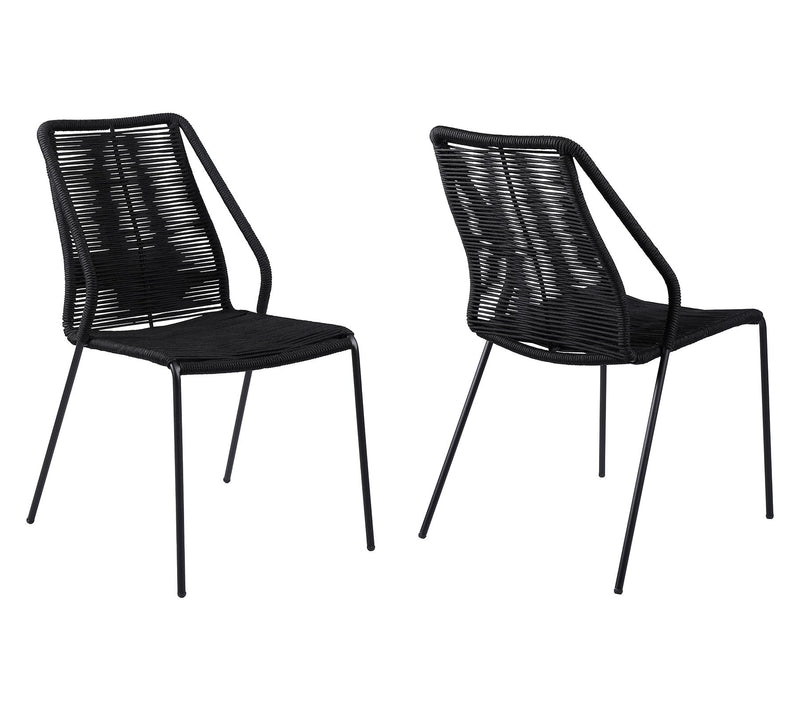 Armen Living Clip Outdoor Dining Chair with Rope - Set of 2 — Main view