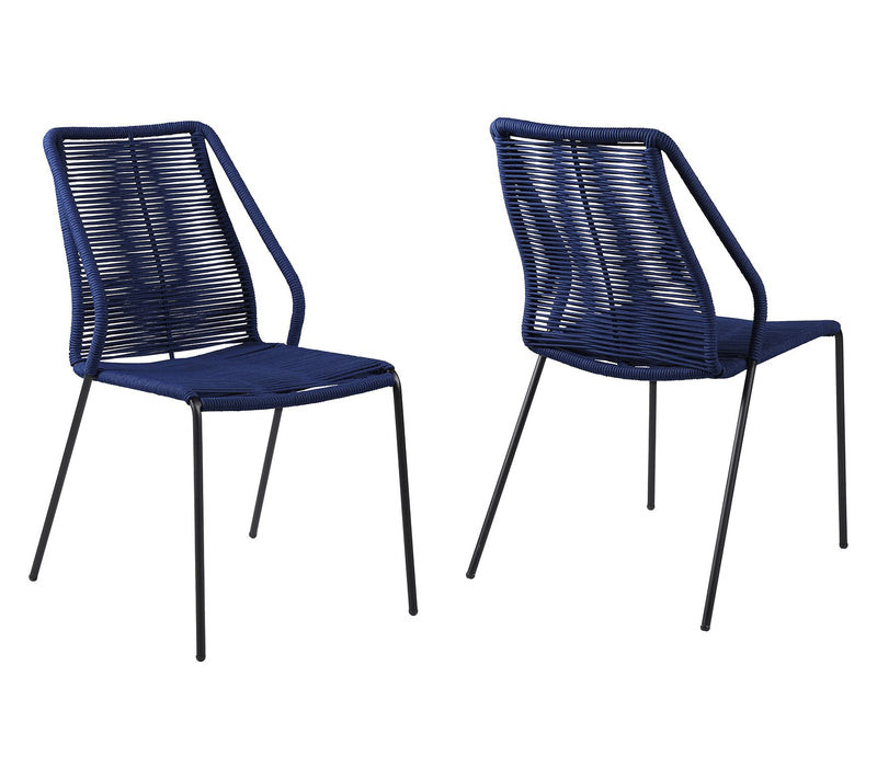 Armen Living Clip Outdoor Dining Chair with Rope - Set of 2 — View 13