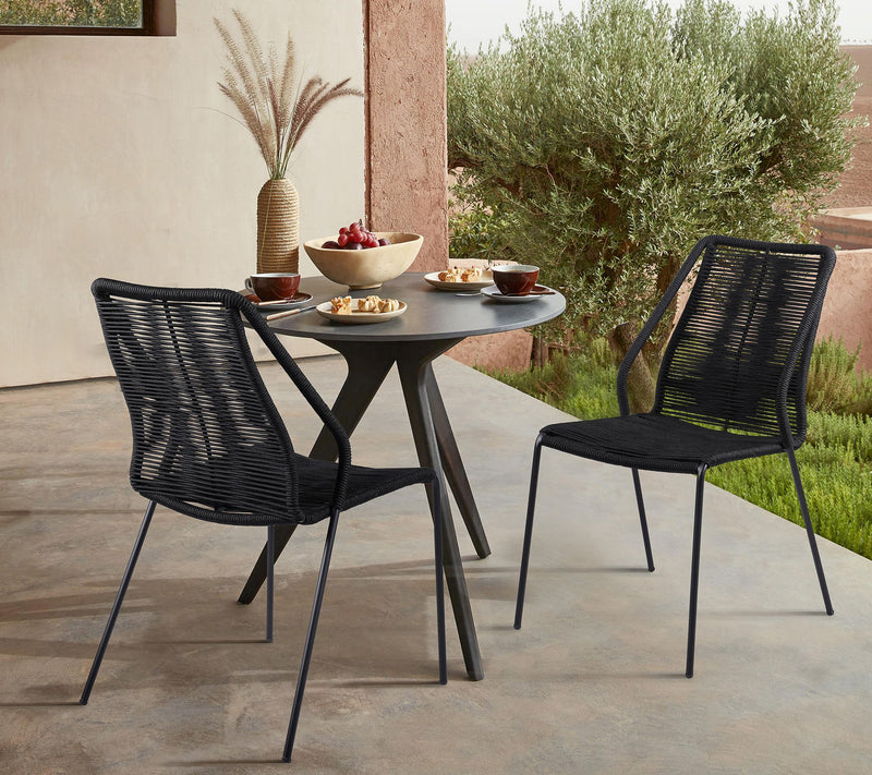 Armen Living Clip Outdoor Dining Chair with Rope - Set of 2 — View 2