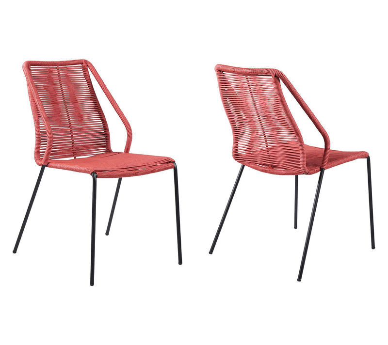 Armen Living Clip Outdoor Dining Chair with Rope - Set of 2 — View 15