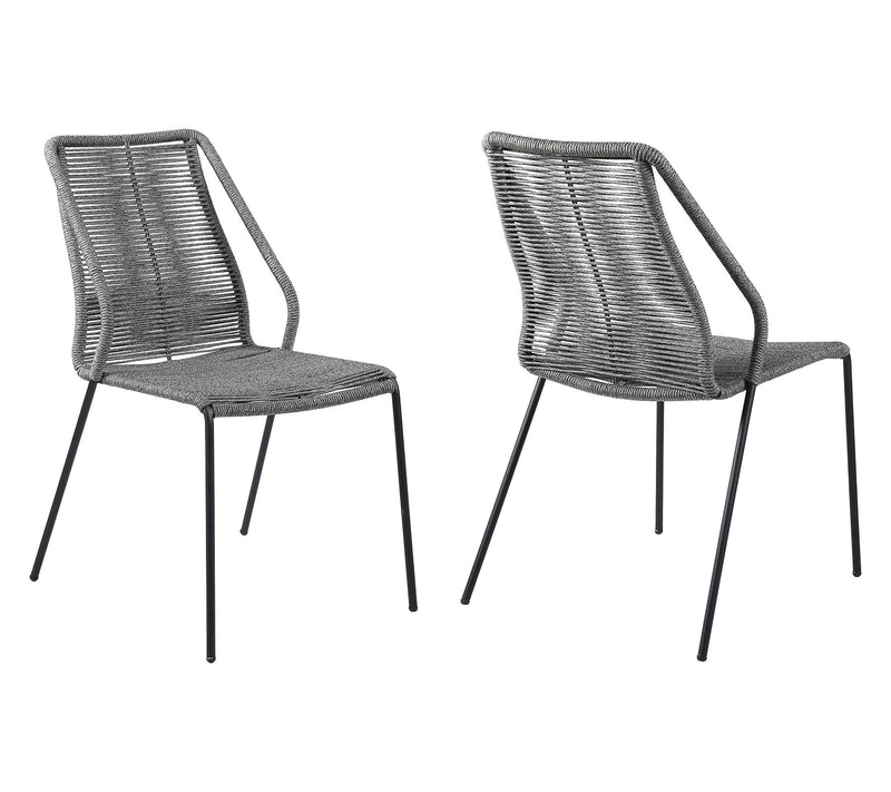 Armen Living Clip Outdoor Dining Chair with Rope - Set of 2 — View 16