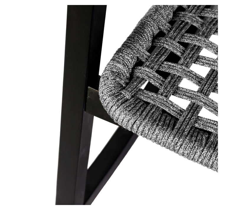 Armen Living Griffin Outdoor Rocking Chair in Wood and Rope — View 7
