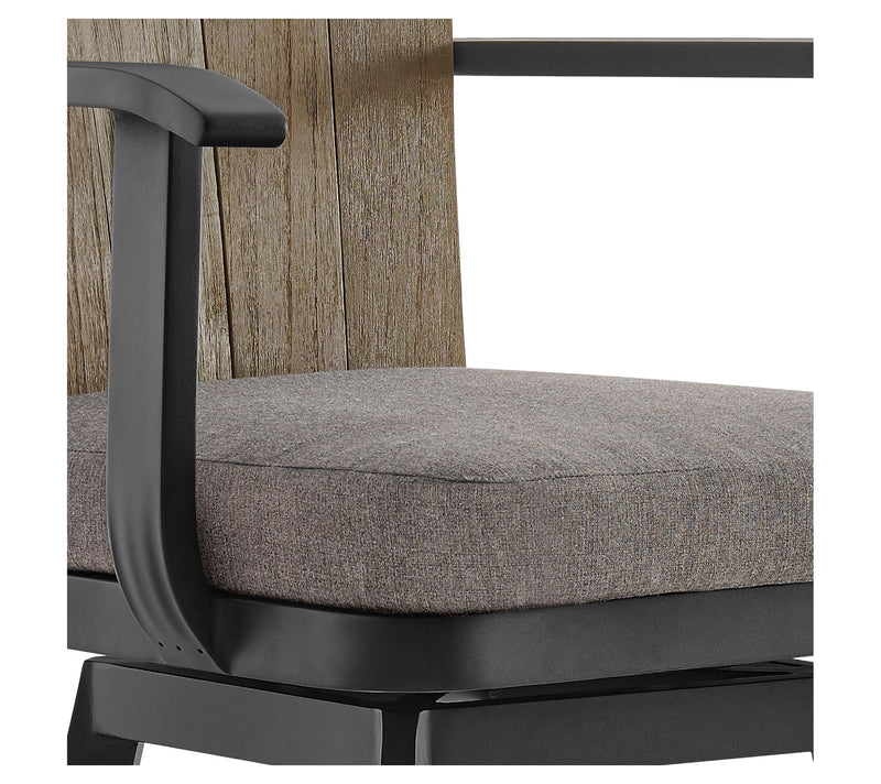 Armen Living Hazel Outdoor Swivel Counter/Barstool in Aluminum — View 7
