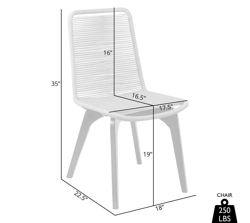 Armen Living Island Patio Wood & Rope Dining Chairs - Set of 2 — View 8
