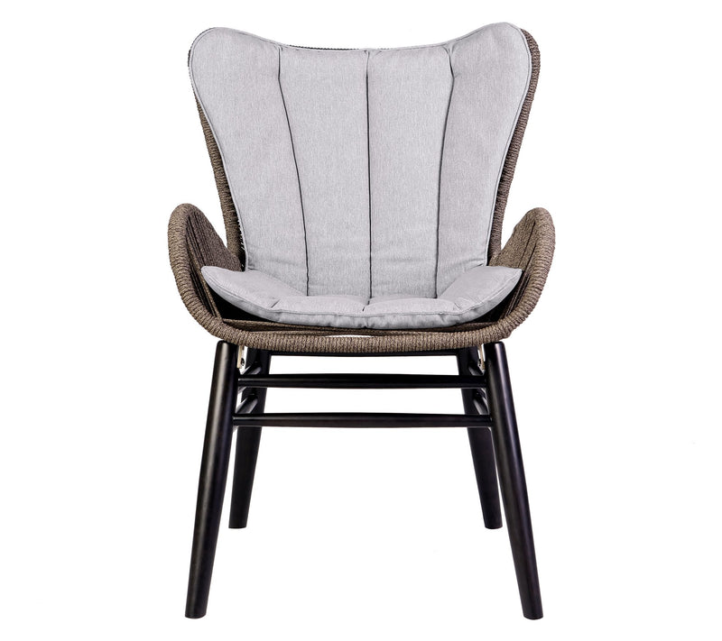 Armen Living Mateo Outdoor Dining Chair in Woodand Rope — View 3