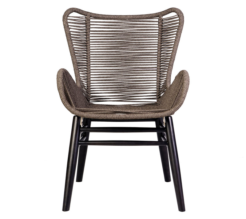 Armen Living Mateo Outdoor Dining Chair in Woodand Rope — View 4
