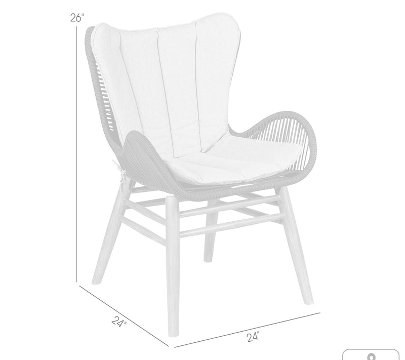 Armen Living Mateo Outdoor Dining Chair in Woodand Rope — View 8