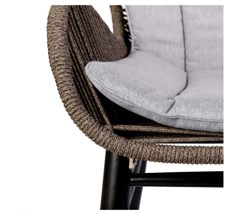 Armen Living Mateo Outdoor Dining Chair in Woodand Rope — View 7