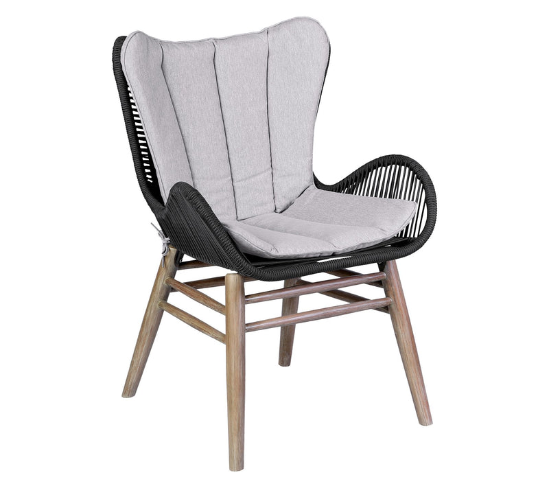 Armen Living Mateo Outdoor Dining Chair in Woodand Rope — View 12