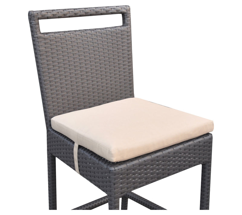 Armen Living Tropez Outdoor Wicker Barstool inFabric Cushions — View 4