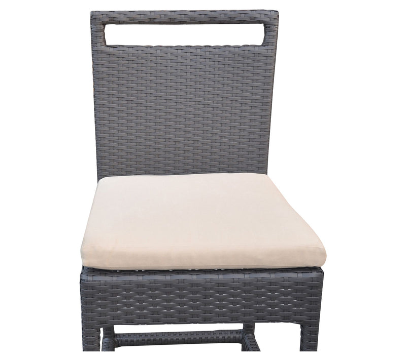 Armen Living Tropez Outdoor Wicker Barstool inFabric Cushions — View 5
