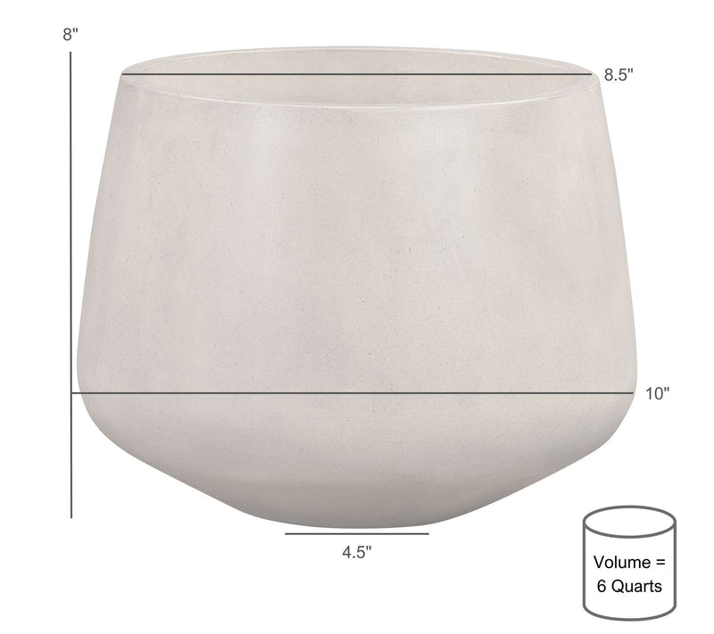 Armen Living Amethyst Medium Round Concrete Planter — View 11