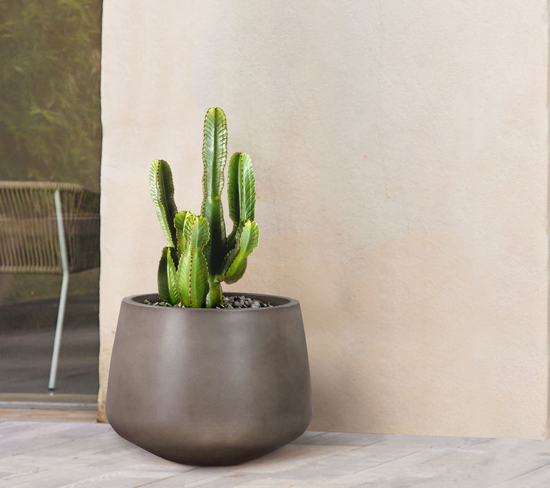 Armen Living Amethyst Medium Round Concrete Planter — View 6