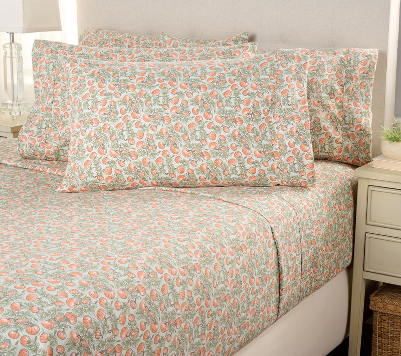 Home Reflections Double Brushed Harvest Printed 6pc Sheet Set — View 8