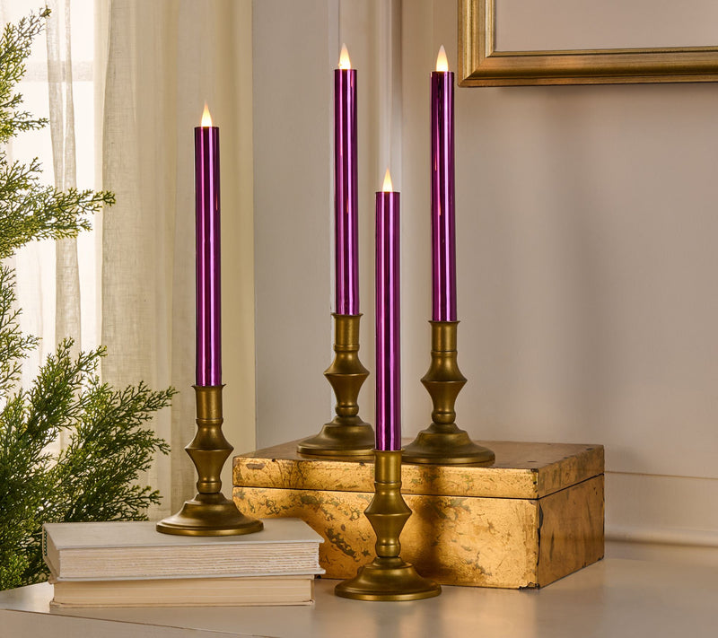 Set of 4 10" High Shine Candle Light Tapers by Valerie — View 3