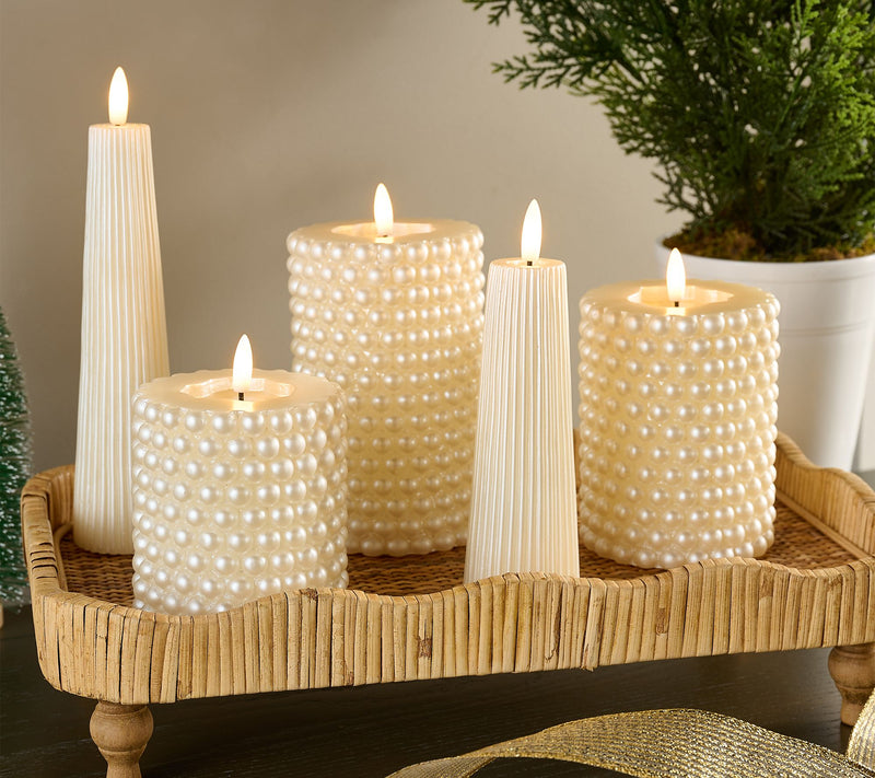 5-pc Textured Flameless Candle Gift Set by Kim Gravel — View 5