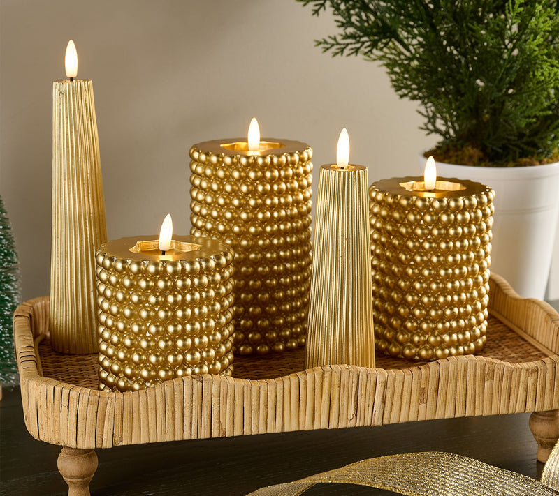 5-pc Textured Flameless Candle Gift Set by Kim Gravel — Main view