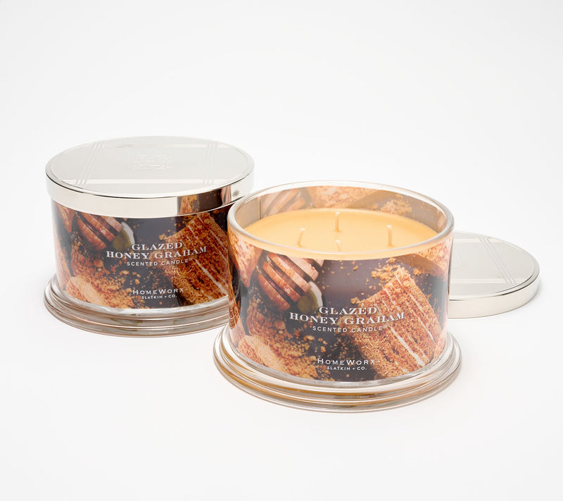 HomeWorx by Slatkin + Co. S/2 18-oz Glazed Honey Graham — Main view