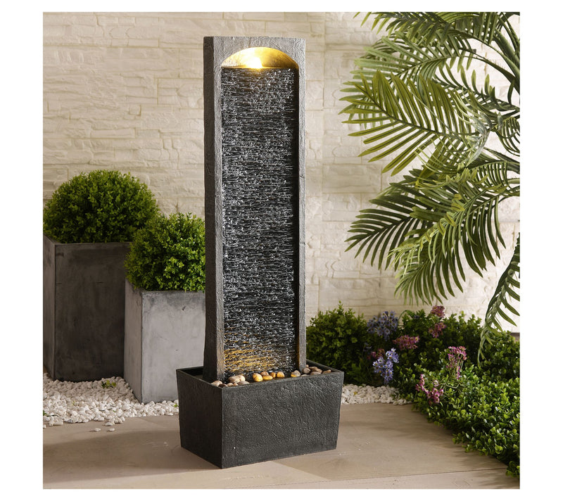 Teamson Home 38.5" Contemporary Outdoor LED Waterfall Fountain — View 5