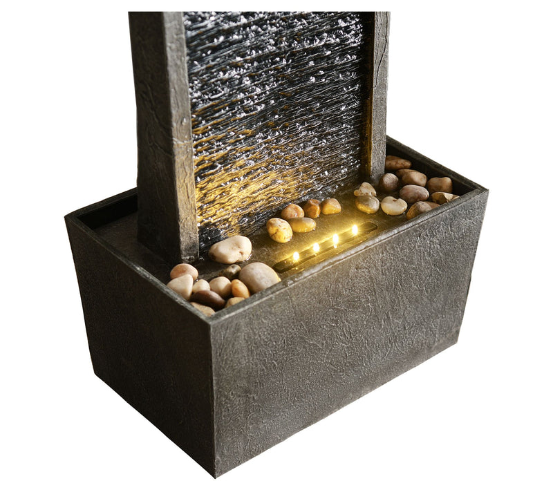 Teamson Home 38.5" Contemporary Outdoor LED Waterfall Fountain — View 9