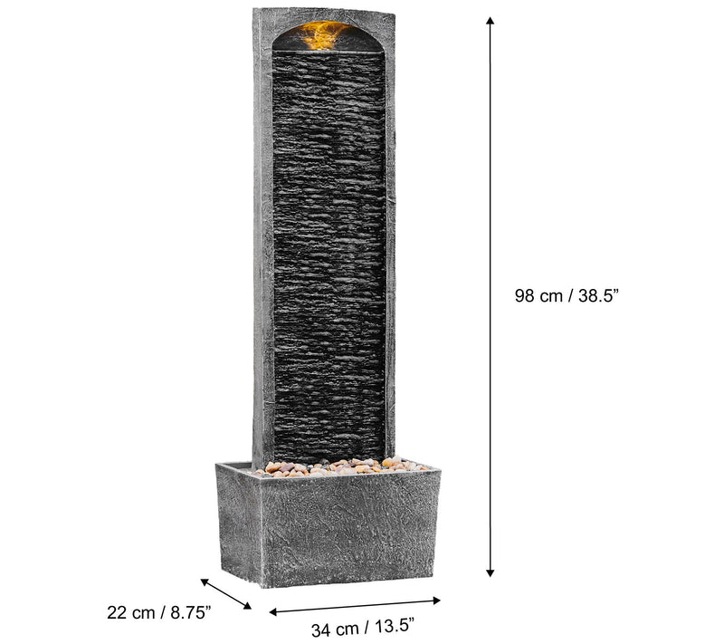 Teamson Home 38.5" Contemporary Outdoor LED Waterfall Fountain — View 6