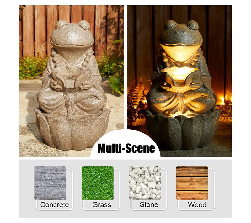 Glitzhome 22" LED Lit Zen Style Animal OutdoorFountain — View 3