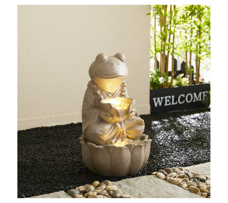 Glitzhome 22" LED Lit Zen Style Animal OutdoorFountain — View 11