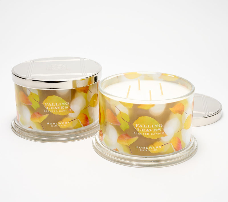 HomeWorx by Slatkin + Co. S/2 18-oz. Falling Leaves Candles — Main view