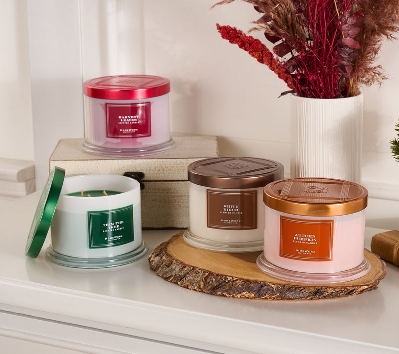 HomeWorx by Slatkin + Co. S/4 14-oz. Holiday/Harvest Candle Set — Main view