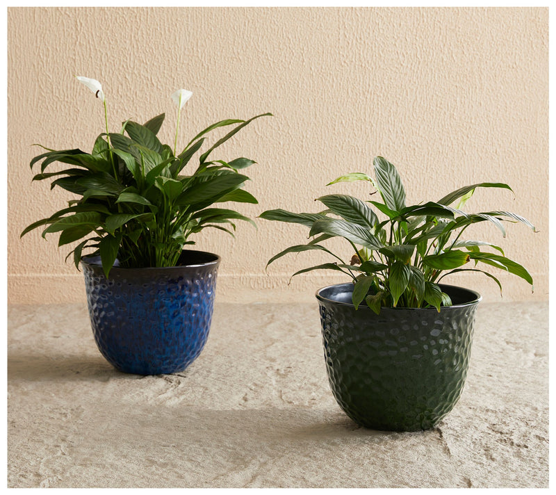 Glitzhome 15" S/2 Honeycomb Textured Faux Ceramic Pot Planters — View 4