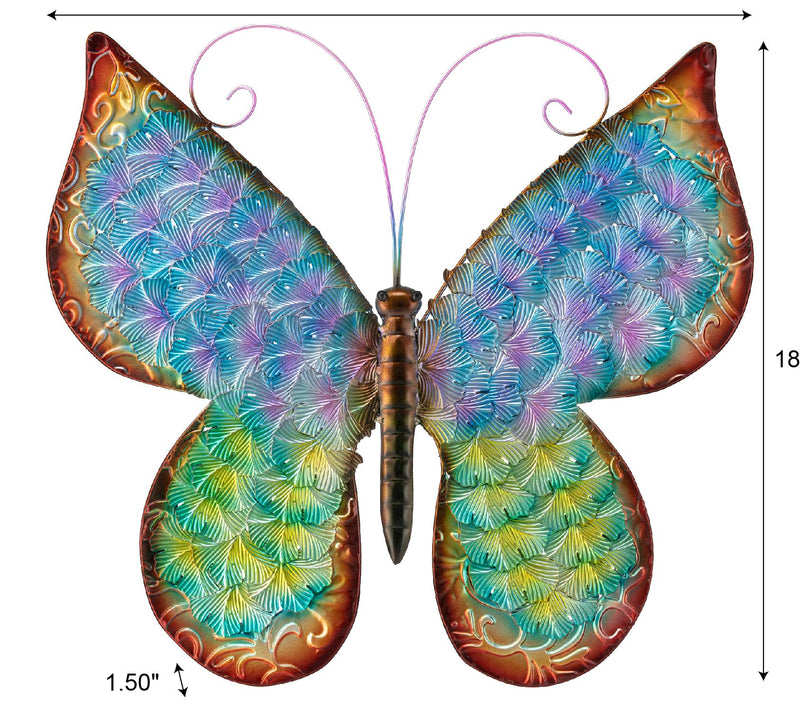 Glitzhome 20"L Metal Butterfly Indoor Outdoor Wall Decor — View 5