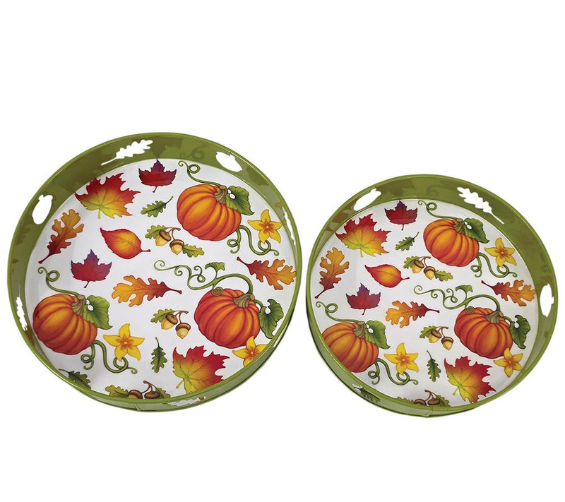 Temp-tations Set of 2 10" and 12" Round Nesting Metal Trays — Main view