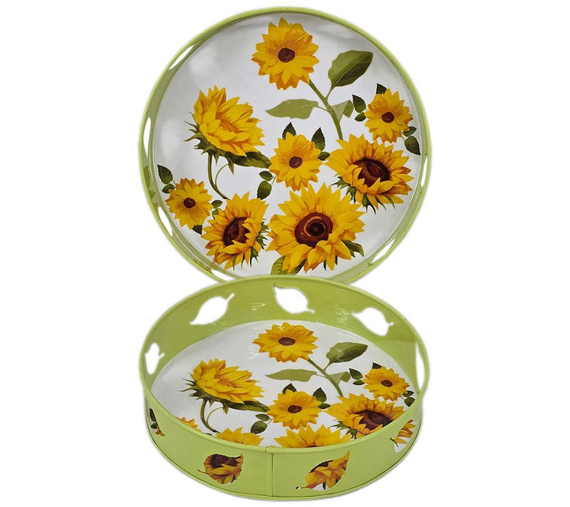 Temp-tations Set of 2 10" and 12" Round Nesting Metal Trays — View 5