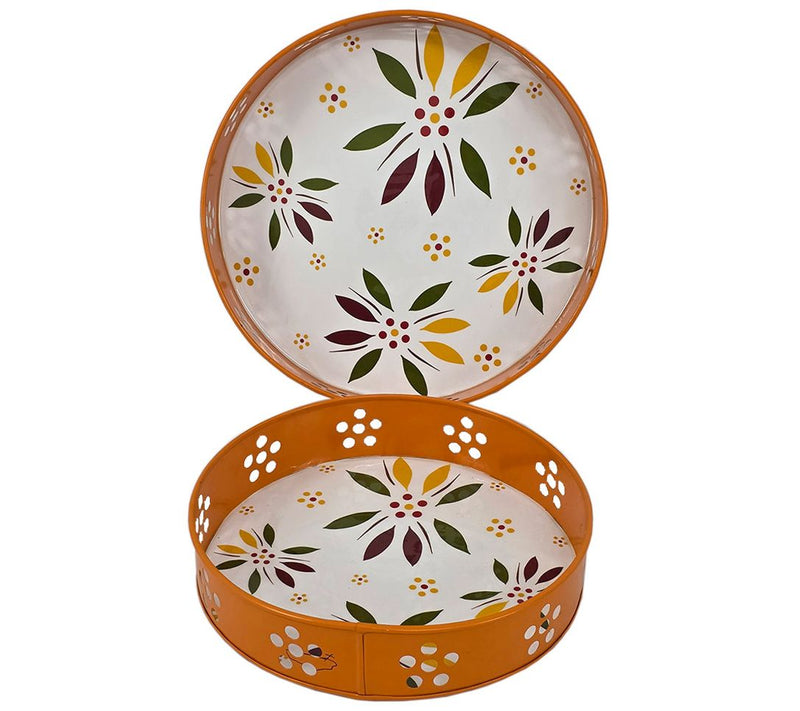 Temp-tations Set of 2 10" and 12" Round Nesting Metal Trays — View 2