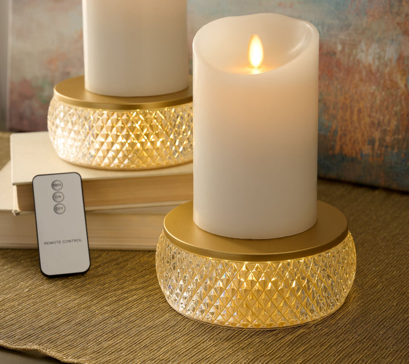 Set of 2 Illuminated Faceted Risers by Kim Gravel — View 3